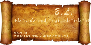 Böszörményi Lóránt névjegykártya