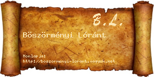 Böszörményi Lóránt névjegykártya