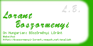 lorant boszormenyi business card