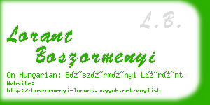 lorant boszormenyi business card